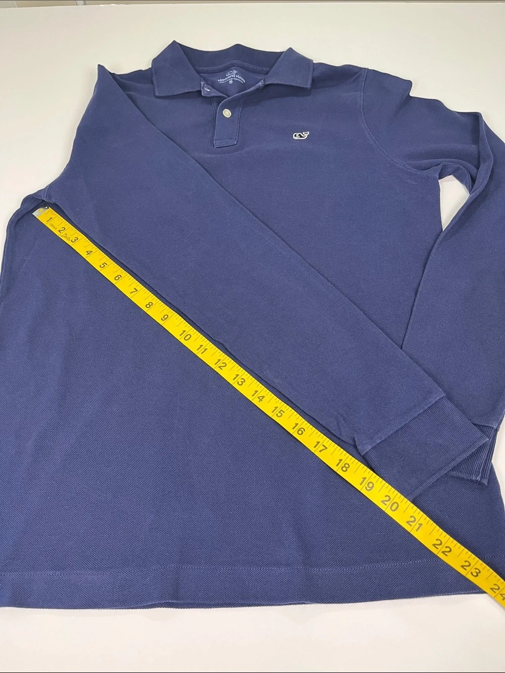 Vineyard Vines Classic Long-Sleeve Polo in Deep Blue Youth XL